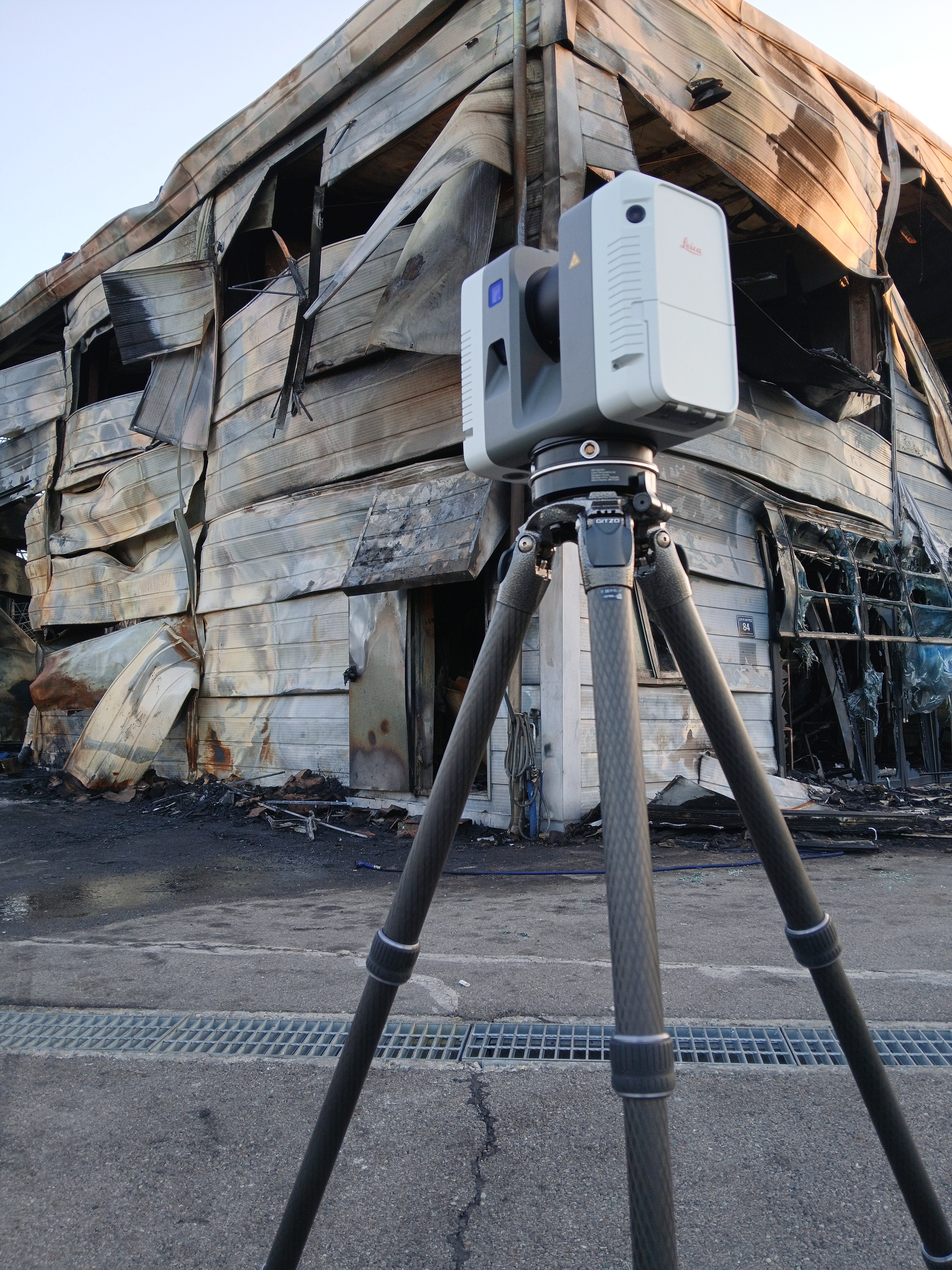 LeicaRTC360화재현장외부스캔셋업
